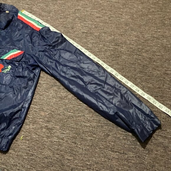 RARE Vintage Roces Ski Boots Jacket Size 52 Large Embroidered Windbreaker Blue - Picture 8 of 9